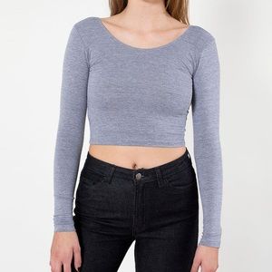 Grey American Apparel Cropped Longsleeve